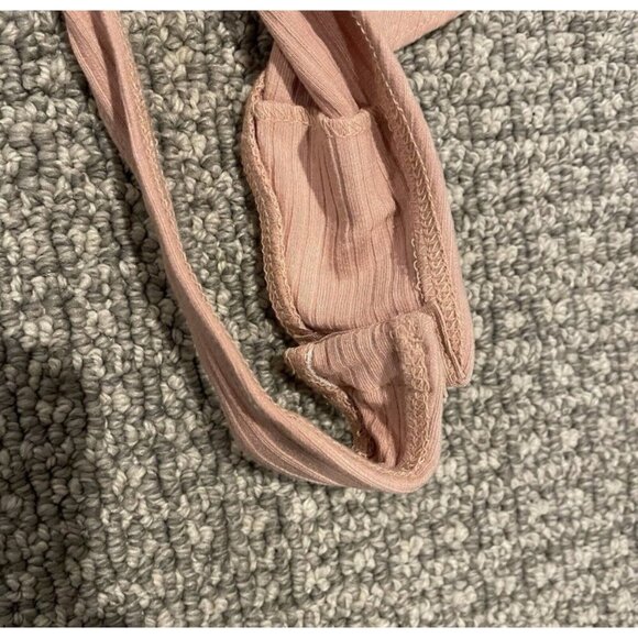 Free People Bodysuit Womens XS Light Pink Ribbed Thong Sleeveless Tank Scoop - Picture 5 of 5